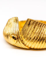 Goldtone Collar Bangle Bracelet Jewelry arcadeshops.com