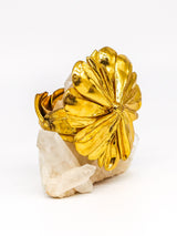 Goldtone Flower Cuff Bracelet Jewelry arcadeshops.com