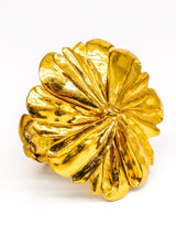 Goldtone Flower Cuff Bracelet Jewelry arcadeshops.com