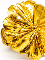 Goldtone Flower Cuff Bracelet Jewelry arcadeshops.com