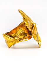 Goldtone Flower Cuff Bracelet Jewelry arcadeshops.com