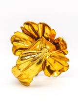 Goldtone Flower Cuff Bracelet Jewelry arcadeshops.com