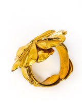 Goldtone Flower Cuff Bracelet Jewelry arcadeshops.com