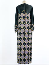 Galanos Argyle Printed Maxi Dress Dress arcadeshops.com