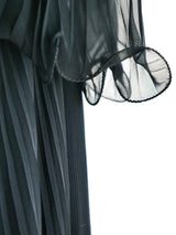 Pleated Silk Chiffon Cape Dress Dress arcadeshops.com