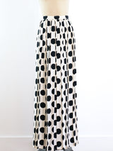 Adolfo Dot Printed Pleated Palazzo Pants Bottom arcadeshops.com