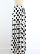 Adolfo Dot Printed Pleated Palazzo Pants Bottom arcadeshops.com