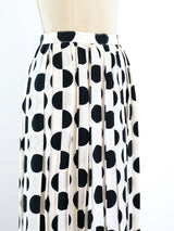 Adolfo Dot Printed Pleated Palazzo Pants Bottom arcadeshops.com