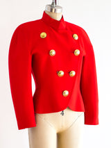 Red Military Inspired Jacket Jacket arcadeshops.com