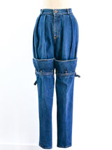 1980's Buckled Denim Pants Bottom arcadeshops.com