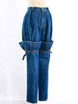 1980's Buckled Denim Pants Bottom arcadeshops.com