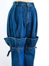 1980's Buckled Denim Pants Bottom arcadeshops.com
