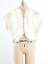 Ivory Marabou Feather Sleeveless Jacket Jacket arcadeshops.com