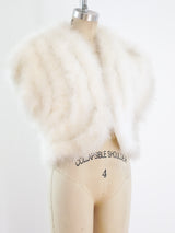 Ivory Marabou Feather Sleeveless Jacket Jacket arcadeshops.com