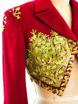Richard Tyler Embroidered Cropped Jacket Jacket arcadeshops.com