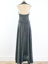 Silver Lurex Halter Ensemble Suit arcadeshops.com