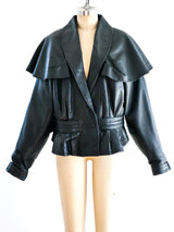 Cape Back Leather Jacket Jacket arcadeshops.com
