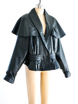 Cape Back Leather Jacket Jacket arcadeshops.com