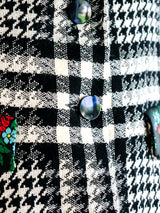 Kenzo Floral Embellished Houndstooth Jacket Jacket arcadeshops.com