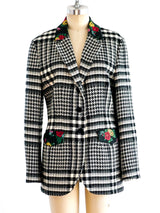 Kenzo Floral Embellished Houndstooth Jacket Jacket arcadeshops.com