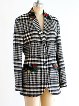 Kenzo Floral Embellished Houndstooth Jacket Jacket arcadeshops.com