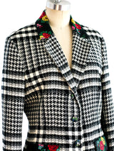 Kenzo Floral Embellished Houndstooth Jacket Jacket arcadeshops.com