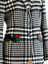 Kenzo Floral Embellished Houndstooth Jacket Jacket arcadeshops.com