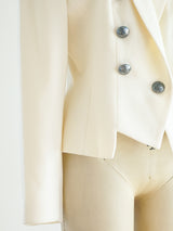 Ivory Military Inspired Jacket Jacket arcadeshops.com