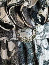 Floral Lurex Ruffle Front Dress dress arcadeshops.com