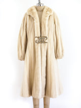 Mink Coat with Rhinestone Buckle Jacket arcadeshops.com