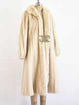 Mink Coat with Rhinestone Buckle Jacket arcadeshops.com