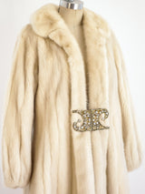 Mink Coat with Rhinestone Buckle Jacket arcadeshops.com