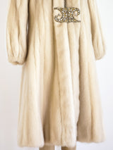Mink Coat with Rhinestone Buckle Jacket arcadeshops.com