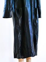 Black Leather Maxi Coat Jacket arcadeshops.com