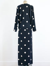 Dot Printed Silk Skirt Ensemble Suit arcadeshops.com
