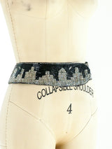 1980's Beaded Cityscape Belt Accessory arcadeshops.com