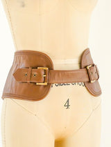 Herve Leger Brown Leather Waist Belt Accessory arcadeshops.com