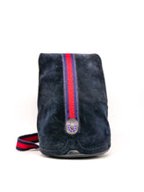 Gucci Navy Suede Web Bag Accessory arcadeshops.com
