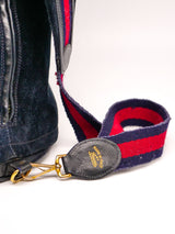 Gucci Navy Suede Web Bag Accessory arcadeshops.com