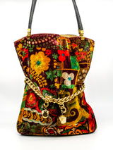 Printed Velvet Shoulder Bag Accessory arcadeshops.com