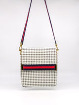 Ribbon Trimmed White Chainmail Bag Accessory arcadeshops.com