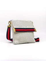 Ribbon Trimmed White Chainmail Bag Accessory arcadeshops.com