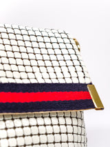 Ribbon Trimmed White Chainmail Bag Accessory arcadeshops.com