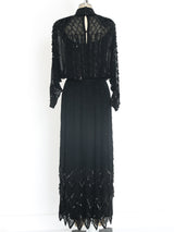 Deco Inspired Beaded Chiffon Gown Dress arcadeshops.com