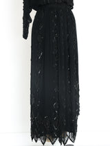 Deco Inspired Beaded Chiffon Gown Dress arcadeshops.com