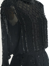 Deco Inspired Beaded Chiffon Gown Dress arcadeshops.com