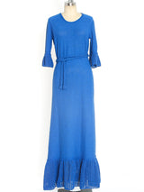 Blue Boucle Knit Maxi Dress Dress arcadeshops.com