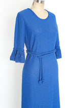 Blue Boucle Knit Maxi Dress Dress arcadeshops.com