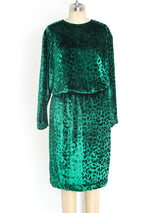 Yves Saint Laurent Emerald Velvet Skirt Ensemble Suit arcadeshops.com
