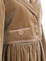 Valentino Camel Velvet Skirt Ensemble Suit arcadeshops.com